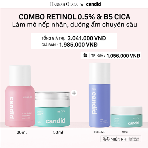  A20_[FLASH DEAL] DEAL 20: RETINOL 0.5 30ML & B5 CICA 50ML BỘ ĐÔI LÀM MỜ NẾP NHĂN VÀ DƯỠNG ẨM PHỤC HỒI CHUYÊN SÂU 