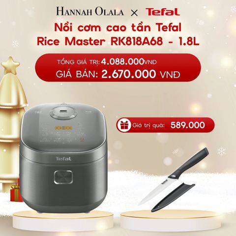  A1160_DEAL 5.2: NỒI CƠM CAO TẦN TEFAL RICE MASTER RK818A68 - 1.8L 