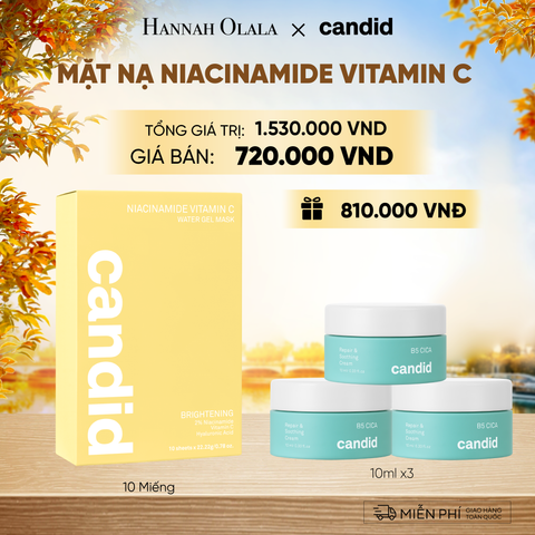  HỘP 10 MIẾNG MẶT NẠ DƯỠNG SÁNG NIACINAMIDE VITAMIN C DEAL 11: - E304 