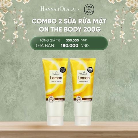  DEAL 7: COMBO 2 SỮA RỬA MẶT ON THE BODY CHO DA DẦU NHẠY CẢM, NGỪA MỤN, PHÙ HỢP CHO MỌI LOẠI DA 200G 