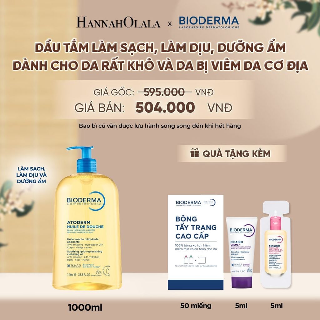  DẦU TẮM LÀM SẠCH, LÀM DỊU, DƯỠNG ẨM DÀNH CHO DA RẤT KHÔ VÀ DA BỊ VIÊM DA CƠ ĐỊA - A316 