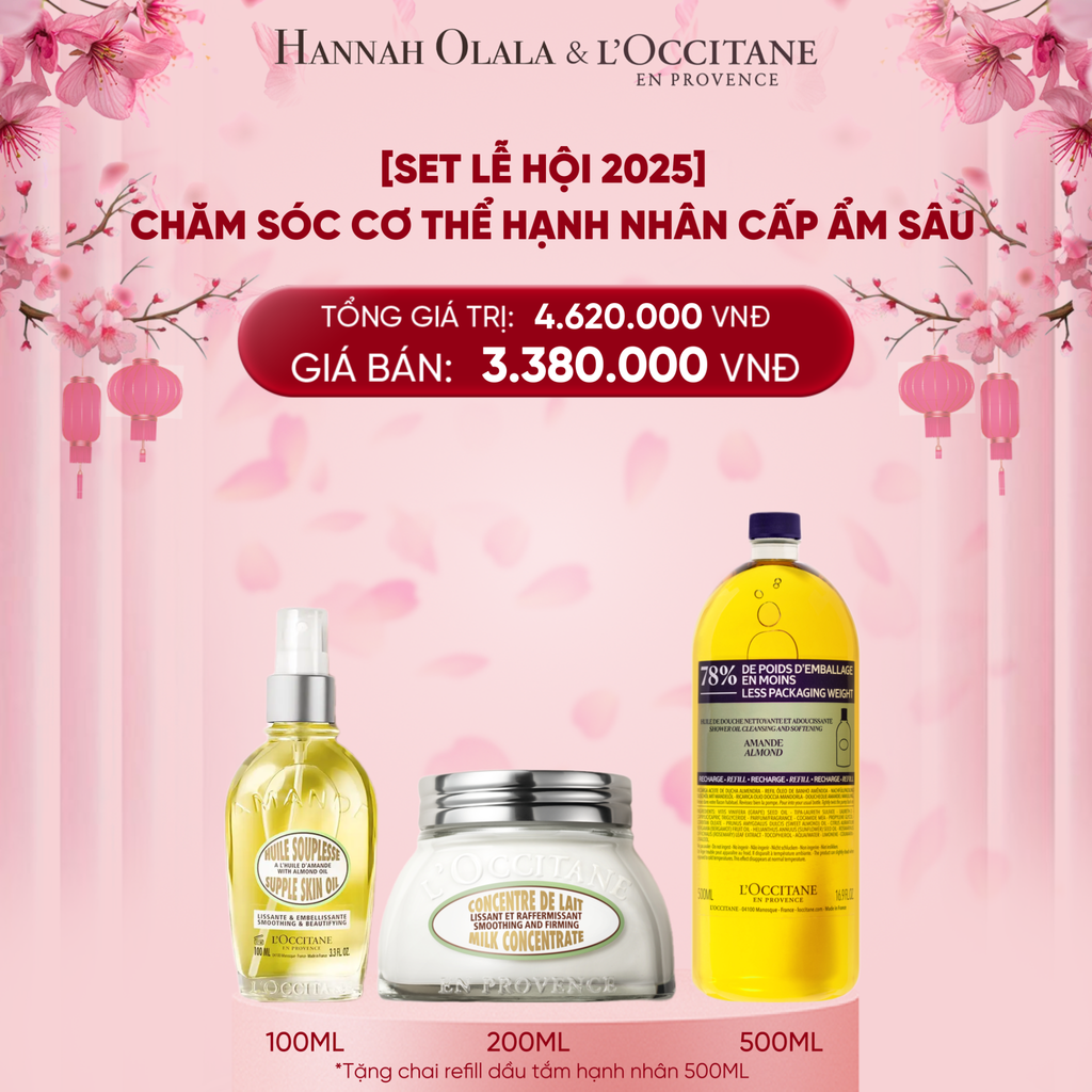  DEAL 12: [SET LỄ HỘI] CHĂM SÓC CƠ THỂ HẠNH NHÂN CẤP ẨM SÂU 