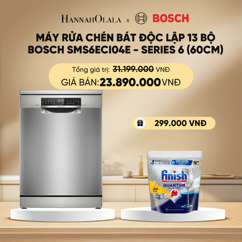  DEAL 12: MÁY RỬA CHÉN BÁT ĐỘC LẬP 13 BỘ BOSCH SMS6ECI04E - SERIES 6 (60CM) 