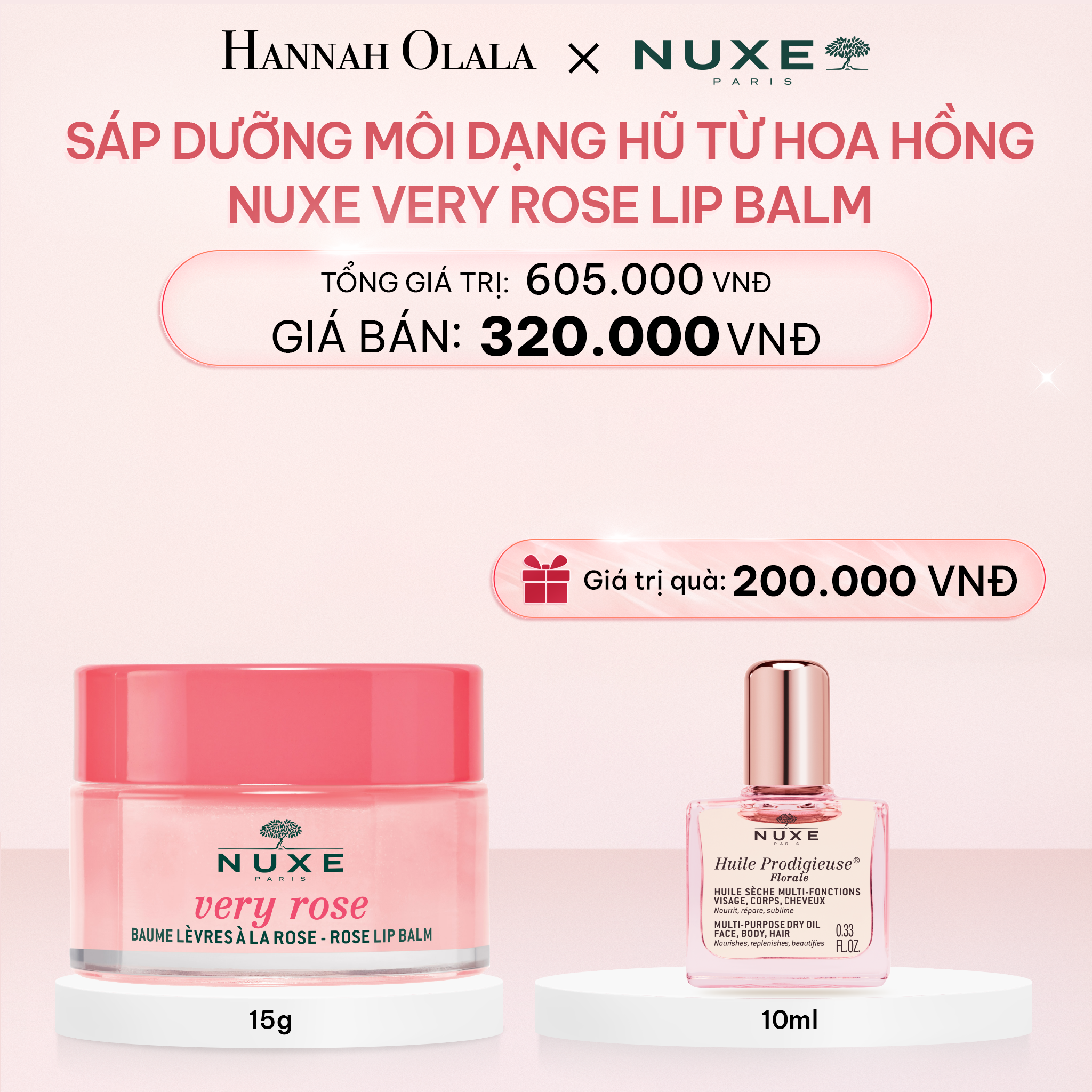  E146_DEAL 6: SÁP DƯỠNG MÔI NUXE LIP BALM 15G (HOA HỒNG) 