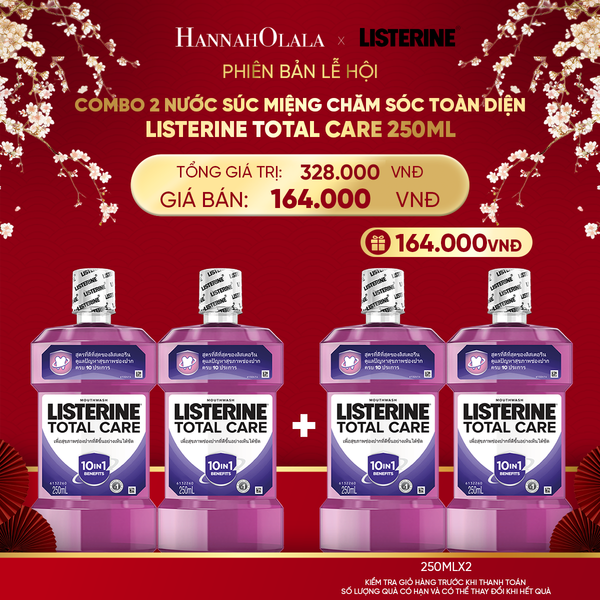  DEAL 15: COMBO 2 NƯỚC SÚC MIỆNG CHĂM SÓC TOÀN DIỆN LISTERINE TOTAL CARE 250ML 