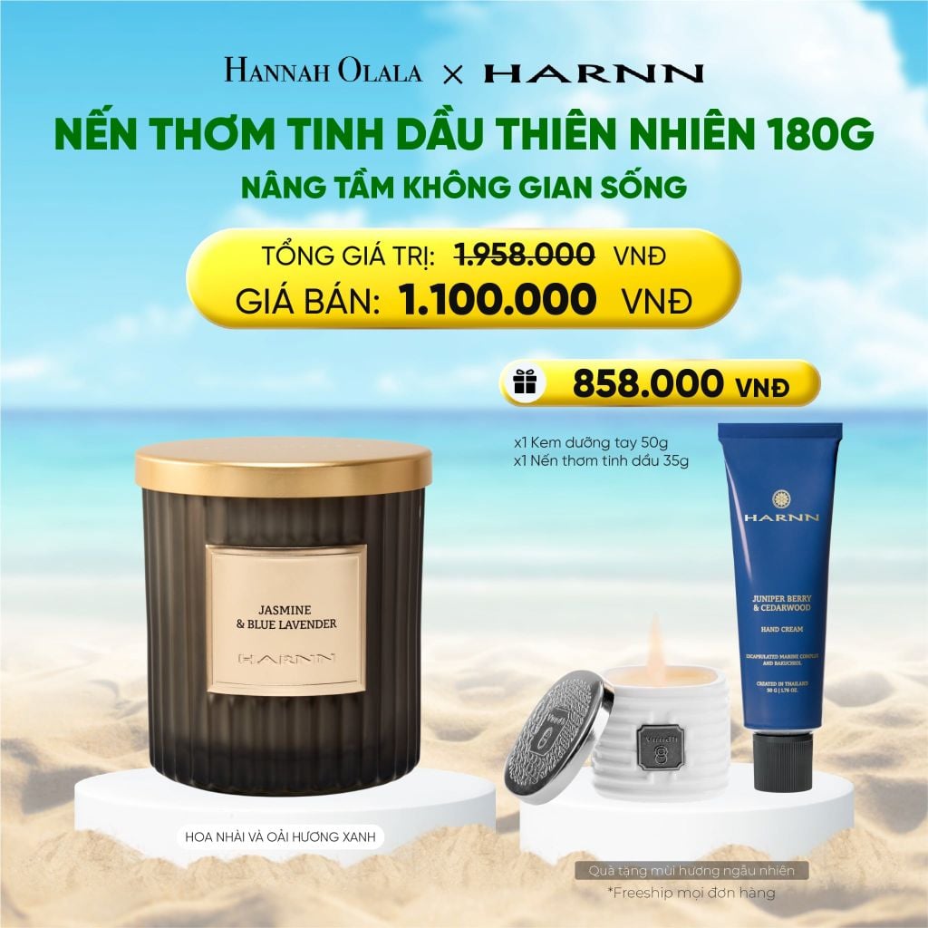  A1127_DEAL 12: [HARNN NEW COLLECTION] NẾN THƠM TIMELESS 180G HƯƠNG TINH DẦU THIÊN NHIÊN NÂNG TẦM KHÔNG GIAN SỐNG 
