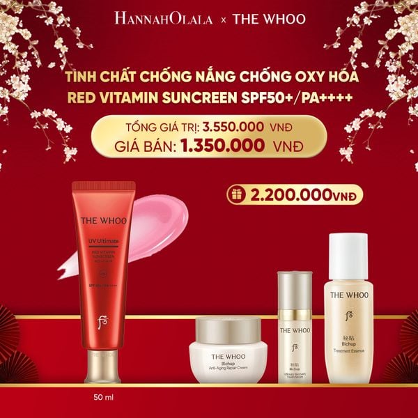  DEAL 13: TINH CHẤT CHỐNG NẮNG CHỐNG OXY HÓA THE WHOO RED VITAMIN SUNCREEN SPF50+/PA++++ 50ML 