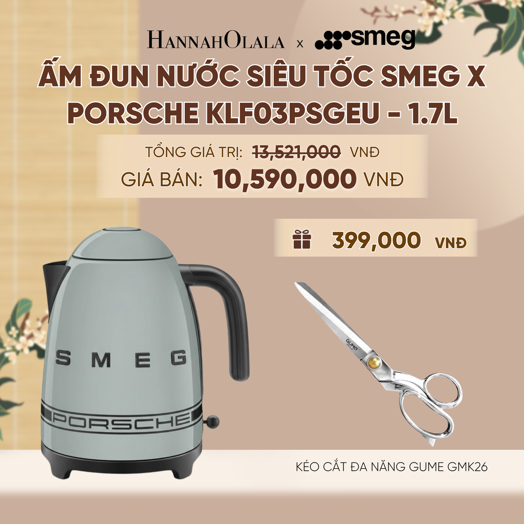  ẤM ĐUN NƯỚC SIÊU TỐC SMEG X PORSCHE KLF03PSGEU - 1.7L - A2278 