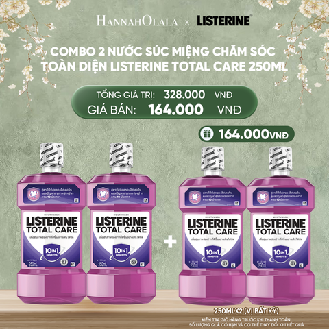  DEAL 15: COMBO 2 NƯỚC SÚC MIỆNG CHĂM SÓC TOÀN DIỆN LISTERINE TOTAL CARE 250ML 
