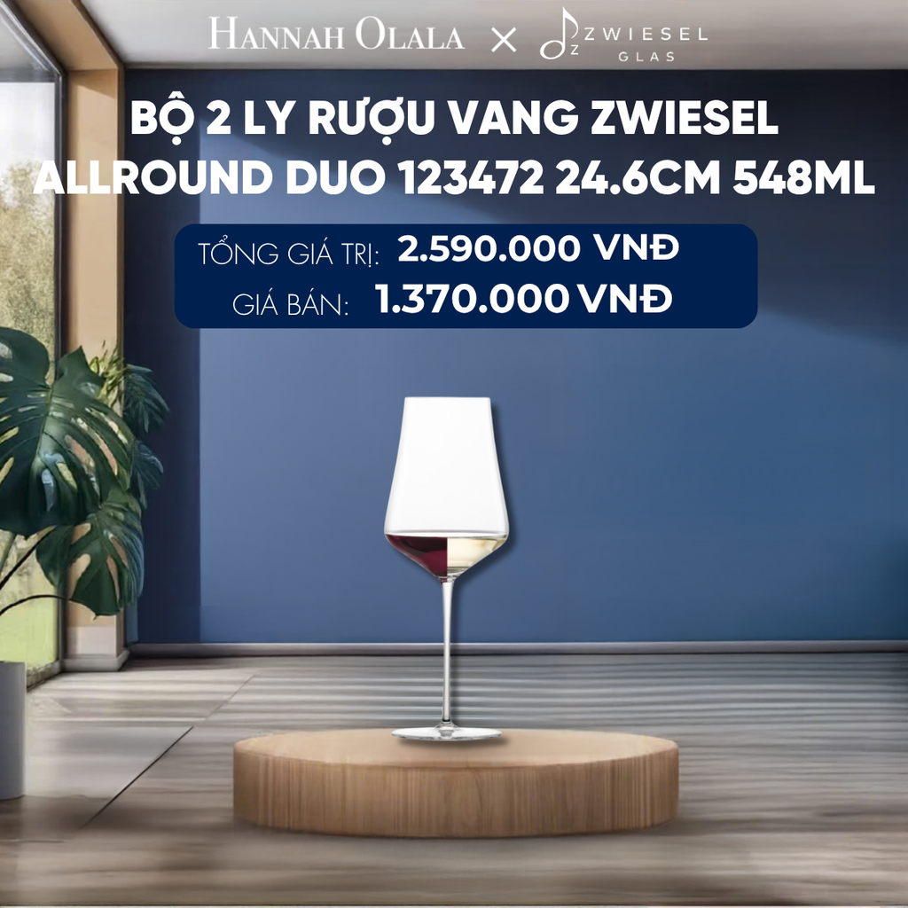  BỘ 2 LY RƯỢU VANG ZWIESEL ALLROUND DUO 123472 24.6CM 548ML 
