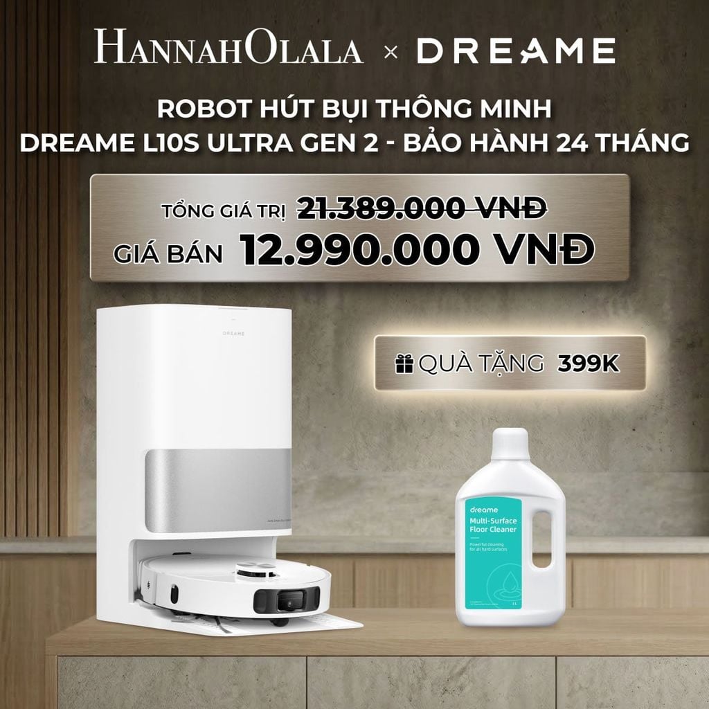  DEAL 9: DREAME L10S ULTRA GEN 2 ROBOT HÚT BỤI THÔNG MINH GIẺ LAU XOAY MỞ RỘNG ĐẾN 4CM BH 24 THÁNG 