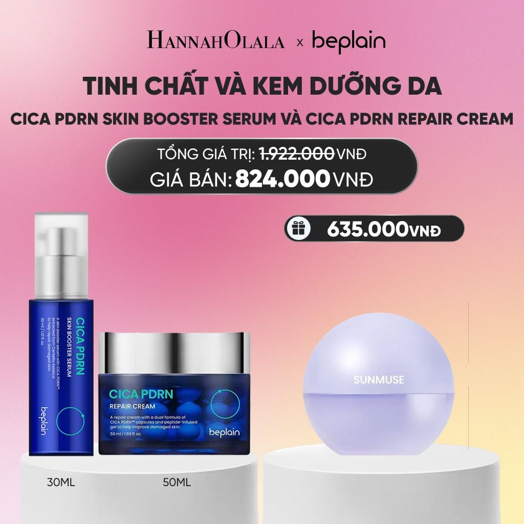  COMBO 
BEPLAIN KEM DƯỠNG DA CICA PDRN REPAIR CREAM 50ML
+ BEPLAIN TINH CHẤT CICA PDRN SKIN BOOSTER SERUM 30ML_A2152 