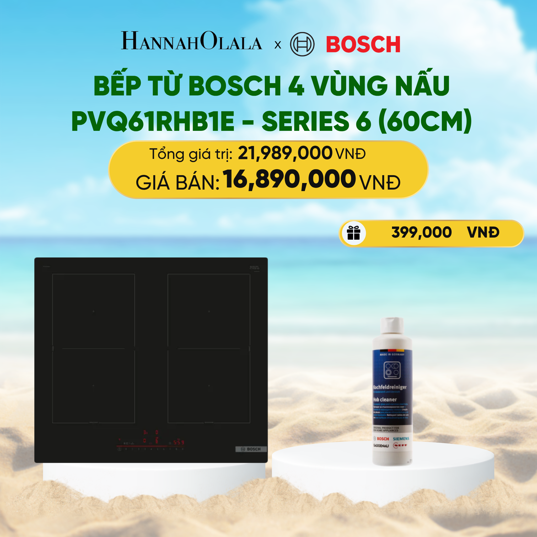 A1524_deal 12: bếp từ bosch 4 vùng nấu pvq61rhb1e - series 6 (60cm)