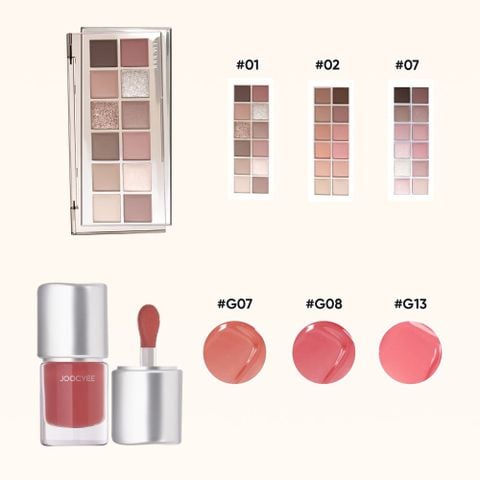  COMBO 2: BẢNG PHẤN MẮT 12 Ô + SON BÓNG AURA - A3502_ D1839 