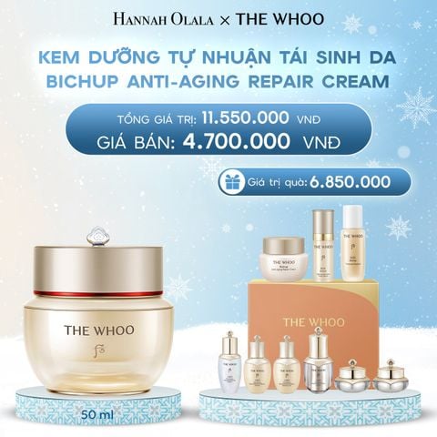  DEAL 12: KEM DƯỠNG TỰ NHUẬN TÁI SINH DA THE WHOO BICHUP ANTI-AGING REPAIR CREAM 50ML 