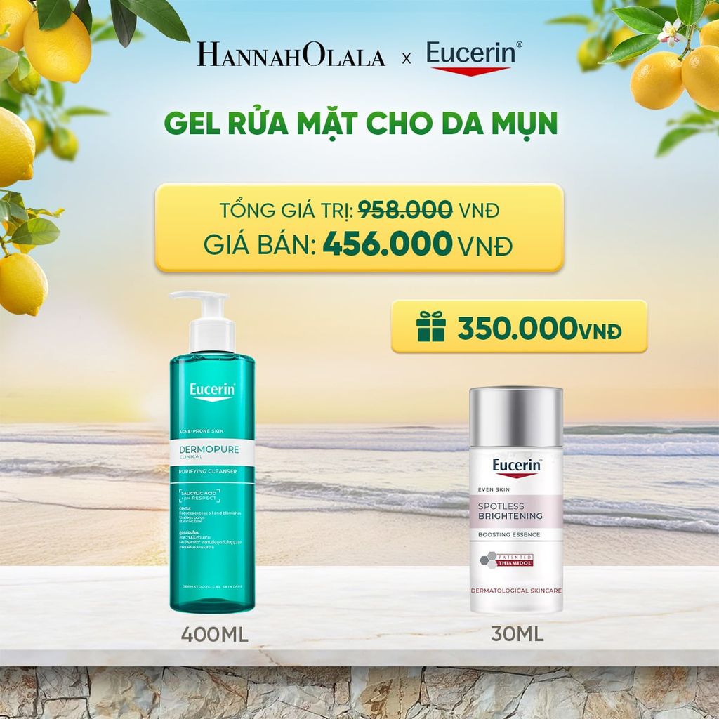  GEL RỬA MẶT EUCERIN DERMOPURE CLINICAL PURIFYING CLEANSER 400ML DEAL 12: - A1313 