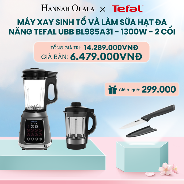  DEAL 9: MÁY XAY SINH TỐ VÀ LÀM SỮA HẠT ĐA NĂNG TEFAL UBB BL985A31 - 1300W - 2 CỐI 