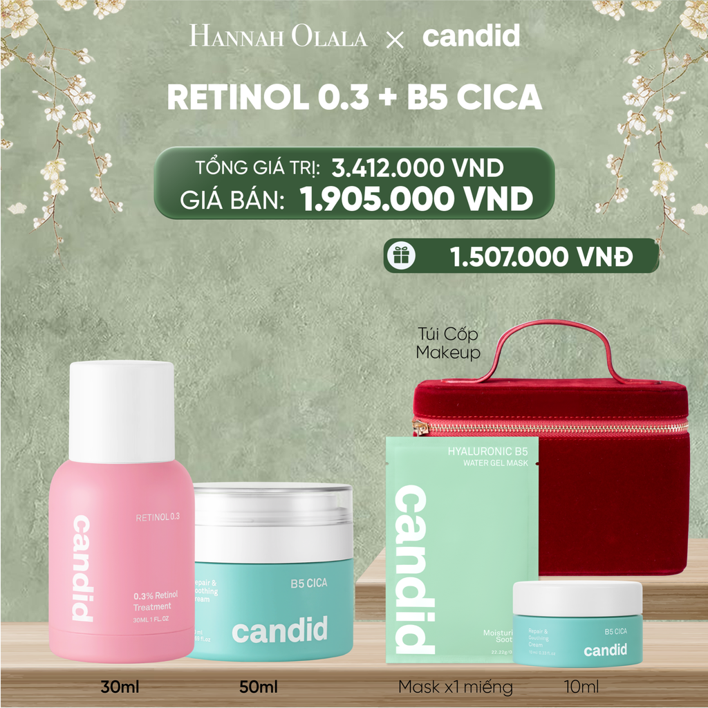  DEAL 12: RETINOL 0.3 & B5 CICA BỘ ĐÔI LÀM MỜ NẾP NHĂN VÀ DƯỠNG ẨM PHỤC HỒI CHUYÊN SÂU 