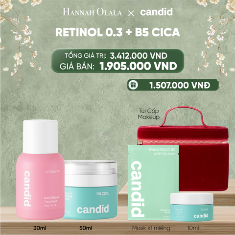  DEAL 12: RETINOL 0.3 & B5 CICA BỘ ĐÔI LÀM MỜ NẾP NHĂN VÀ DƯỠNG ẨM PHỤC HỒI CHUYÊN SÂU 