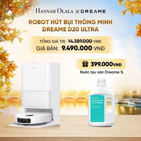  DREAME D20 ULTRA ROBOT HÚT BỤI THÔNG MINH LỰC HÚT 13.000PA TRẠM SẠC ĐA NĂNG RẢNH TAY ĐẾN 100 NGÀY BH 24 THÁNG - E1523 