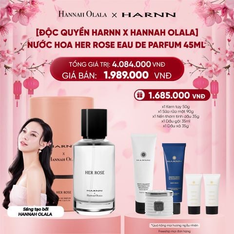  DEAL 12. [ĐỘC QUYỀN HARNN x HANNAH OLALA] NƯỚC HOA HER ROSE EAU DE PARFUM 45ML 