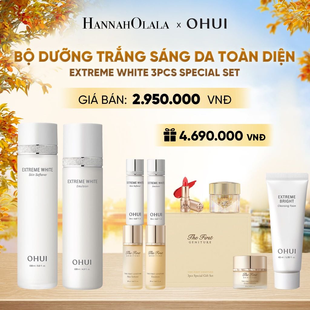 BỘ DƯỠNG TRẮNG SÁNG DA TOÀN DIỆN OHUI EXTREME WHITE 3PCS SPECIAL SET - E2177 