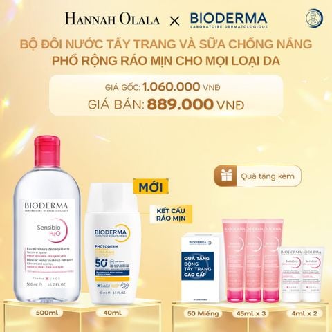  C343_DEAL 11: BỘ ĐÔI NƯỚC TẨY TRANG VÀ SỮA CHỐNG NẮNG PHỔ RỘNG RÁO MỊN CHO MỌI LOẠI DA 