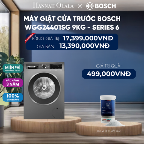  MÁY GIẶT CỬA TRƯỚC BOSCH WGG24401SG 9KG - SERIES 6 - DEAL 12 