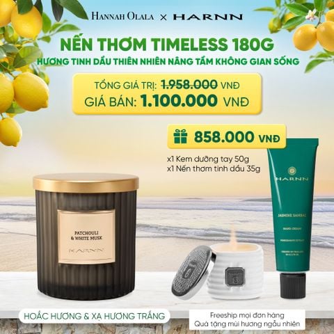  [HARNN NEW COLLECTION] NẾN THƠM TIMELESS 180G HƯƠNG TINH DẦU THIÊN NHIÊN NÂNG TẦM KHÔNG GIAN SỐNG - A1147 