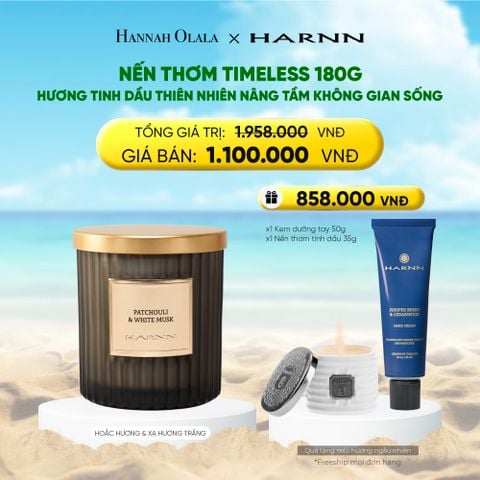  DEAL 12: [HARNN NEW COLLECTION] NẾN THƠM TIMELESS 180G HƯƠNG TINH DẦU THIÊN NHIÊN NÂNG TẦM KHÔNG GIAN SỐNG 