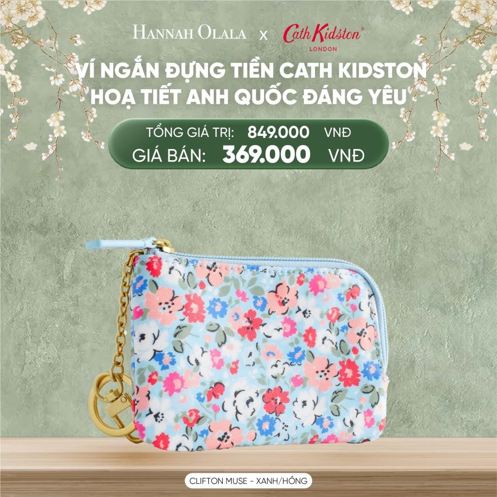  DEAL 12: VÍ NGẮN ĐỰNG TIỀN CATH KIDSTON HOẠ TIẾT ANH QUỐC ĐÁNG YÊU 