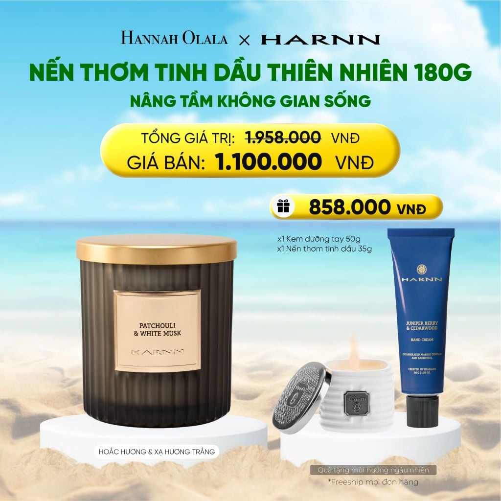  A1127_DEAL 12: [HARNN NEW COLLECTION] NẾN THƠM TIMELESS 180G HƯƠNG TINH DẦU THIÊN NHIÊN NÂNG TẦM KHÔNG GIAN SỐNG 