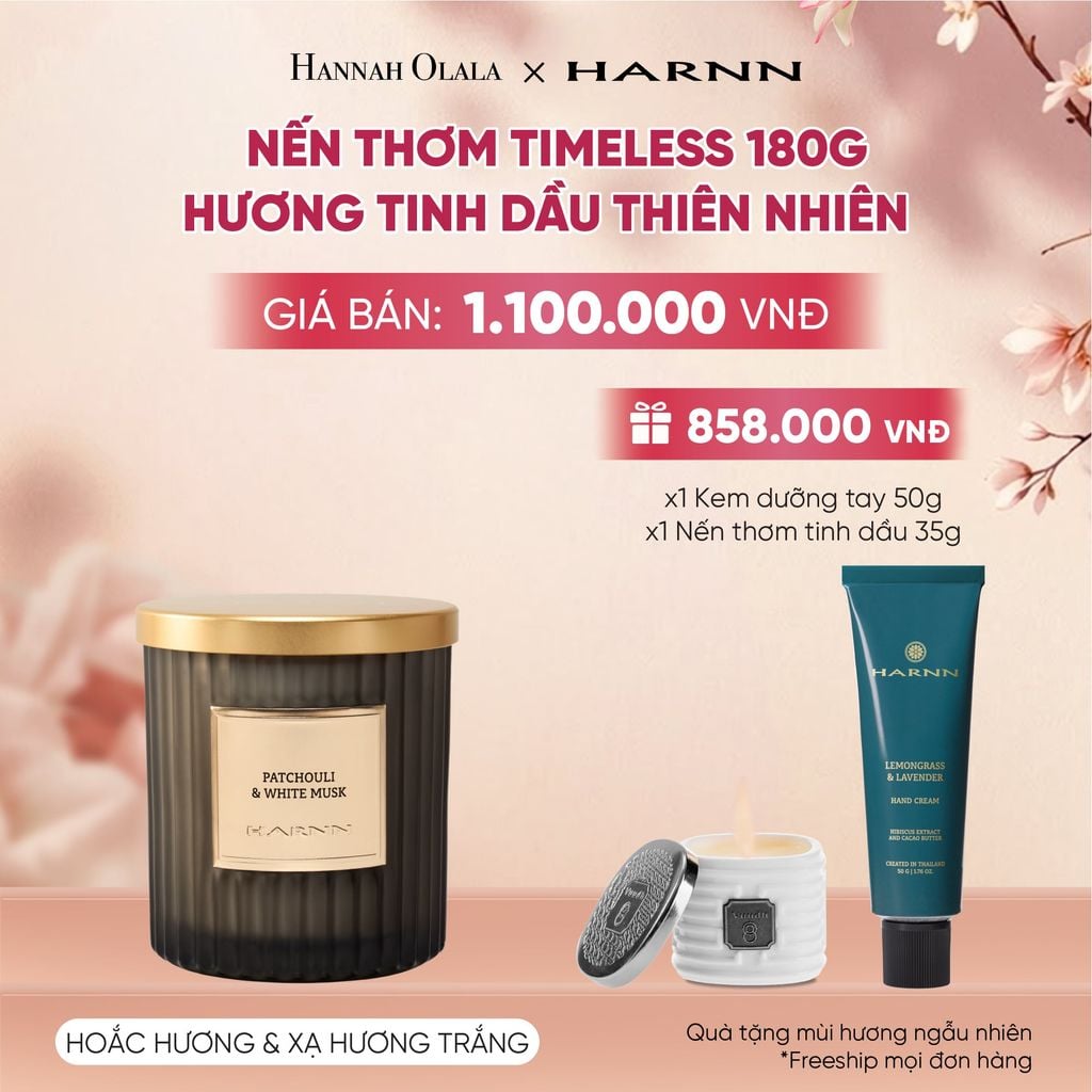  [HARNN NEW COLLECTION] NẾN THƠM TIMELESS 180G HƯƠNG TINH DẦU THIÊN NHIÊN NÂNG TẦM KHÔNG GIAN SỐNG - A1902 