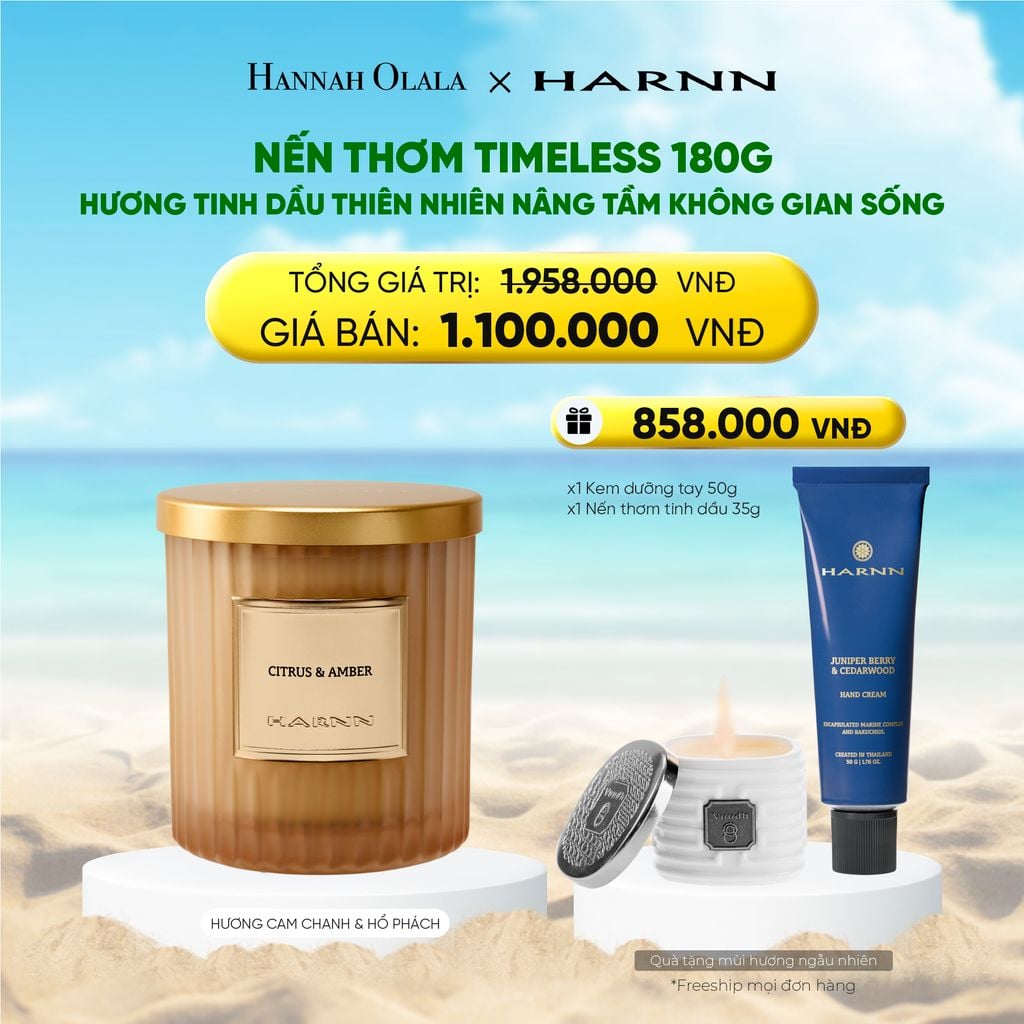  DEAL 12: [HARNN NEW COLLECTION] NẾN THƠM TIMELESS 180G HƯƠNG TINH DẦU THIÊN NHIÊN NÂNG TẦM KHÔNG GIAN SỐNG 