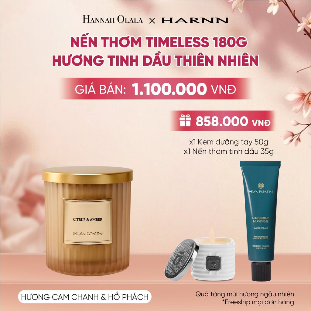  [HARNN NEW COLLECTION] NẾN THƠM TIMELESS 180G HƯƠNG TINH DẦU THIÊN NHIÊN NÂNG TẦM KHÔNG GIAN SỐNG - A1902 