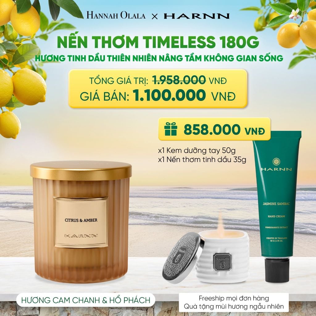  [HARNN NEW COLLECTION] NẾN THƠM TIMELESS 180G HƯƠNG TINH DẦU THIÊN NHIÊN NÂNG TẦM KHÔNG GIAN SỐNG - A1147 