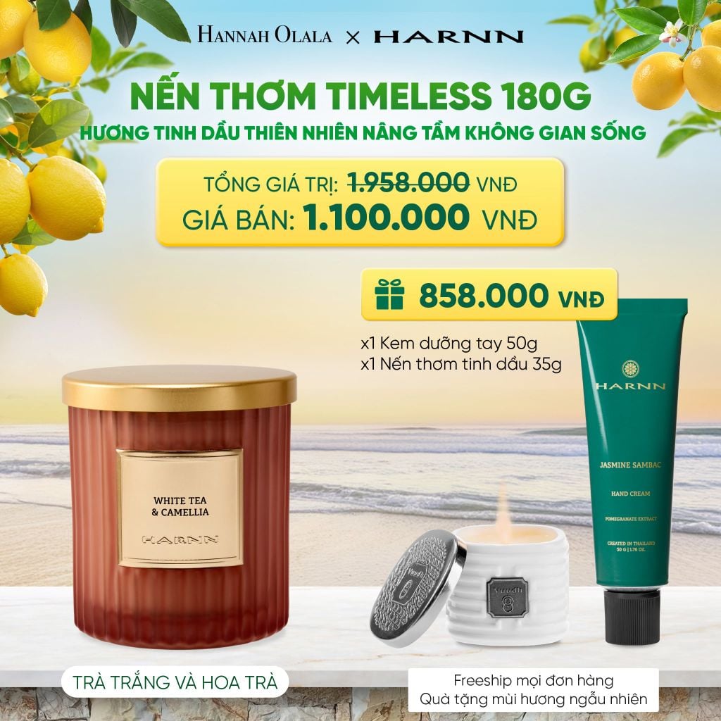  [HARNN NEW COLLECTION] NẾN THƠM TIMELESS 180G HƯƠNG TINH DẦU THIÊN NHIÊN NÂNG TẦM KHÔNG GIAN SỐNG - A1147 