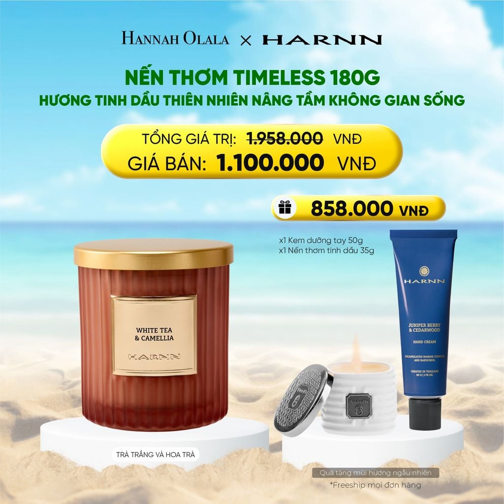  DEAL 12: [HARNN NEW COLLECTION] NẾN THƠM TIMELESS 180G HƯƠNG TINH DẦU THIÊN NHIÊN NÂNG TẦM KHÔNG GIAN SỐNG 