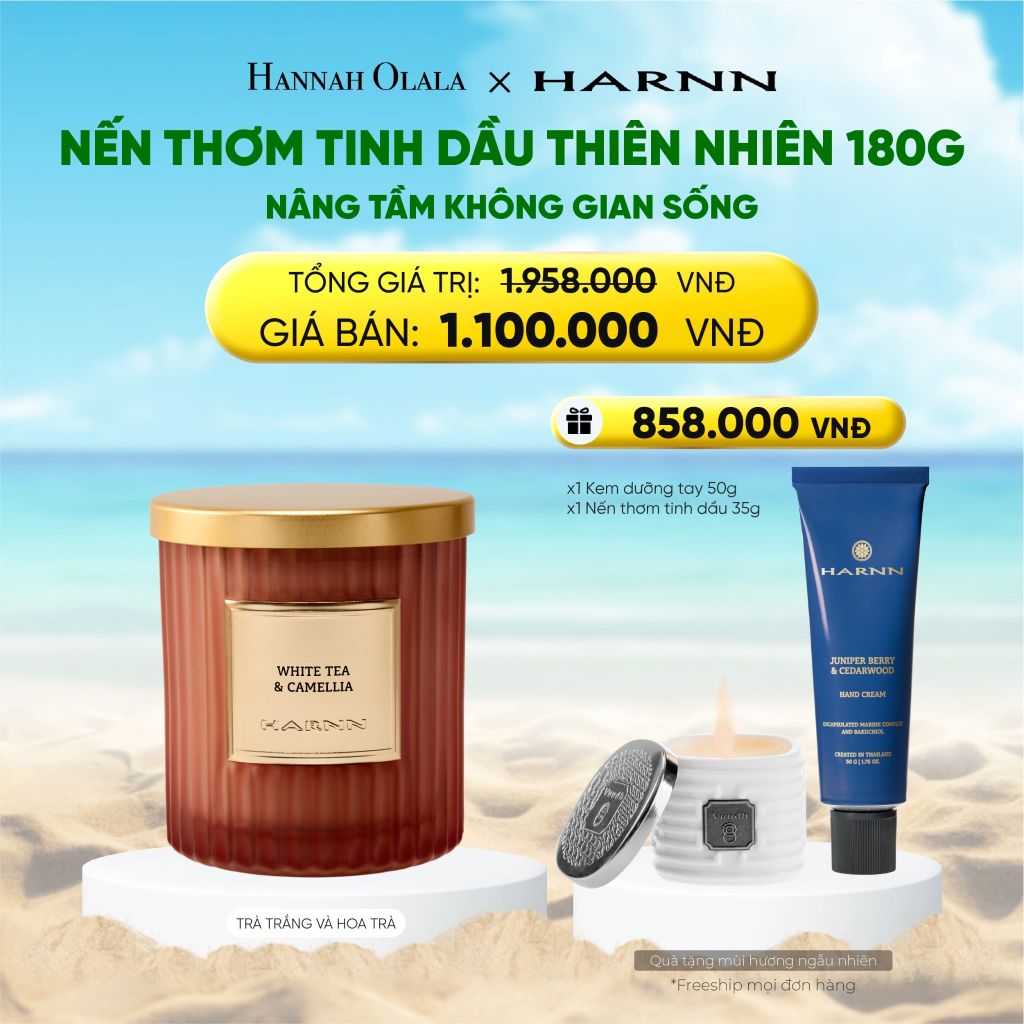  A1127_DEAL 12: [HARNN NEW COLLECTION] NẾN THƠM TIMELESS 180G HƯƠNG TINH DẦU THIÊN NHIÊN NÂNG TẦM KHÔNG GIAN SỐNG 