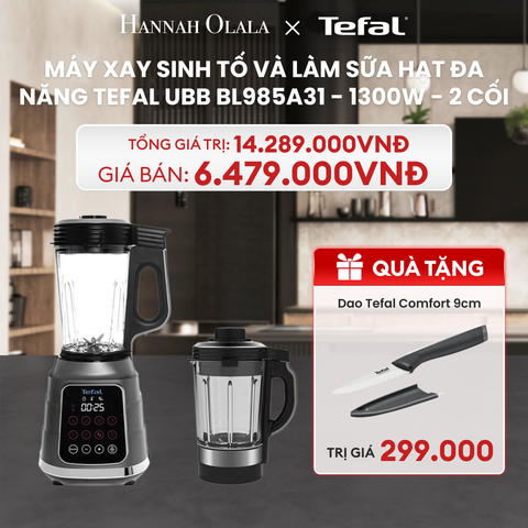  DEAL 9: MÁY XAY SINH TỐ VÀ LÀM SỮA HẠT ĐA NĂNG TEFAL UBB BL985A31 - 1300W - 2 CỐI 