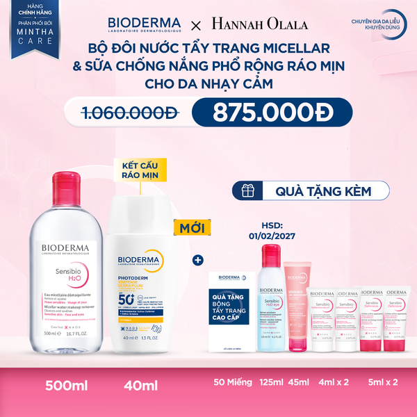  M6_DEAL 13: BỘ ĐÔI NƯỚC TẨY TRANG VÀ SỮA CHỐNG NẮNG PHỔ RỘNG RÁO MỊN CHO DA THƯỜNG & NHẠY CẢM 