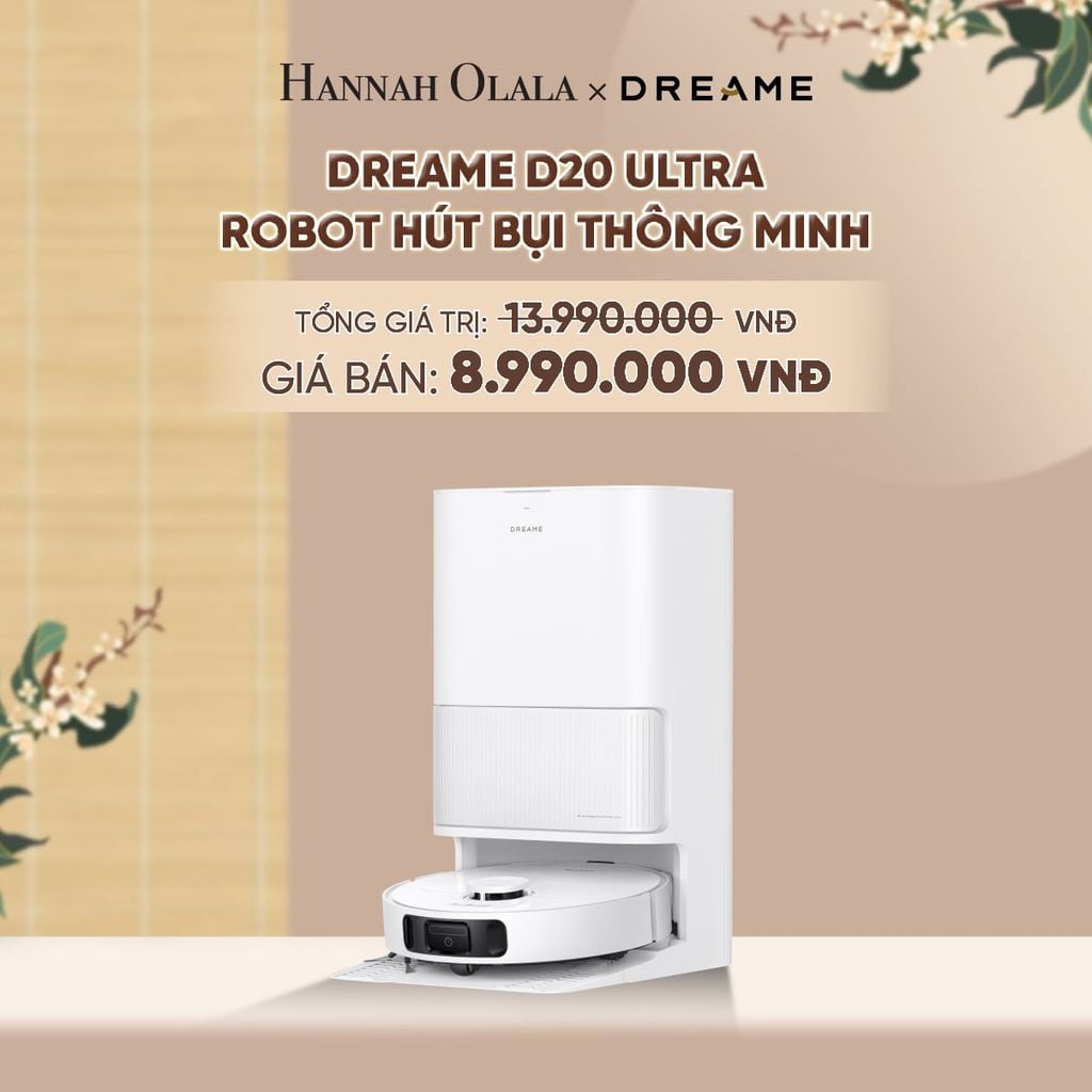  DREAME D20 ULTRA ROBOT HÚT BỤI THÔNG MINH LỰC HÚT 13.000PA TRẠM SẠC ĐA NĂNG RẢNH TAY ĐẾN 100 NGÀY BH 24 THÁNG - A1176 