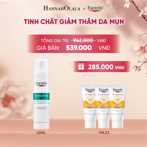  TINH CHẤT GIÚP GIẢM THÂM MỤN VÀ DƯỠNG SÁNG DA EUCERIN DERMOPURE CLINICAL TRIPLE ACTION 40ML - A300 