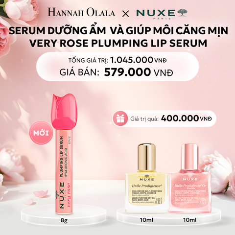  E618: DEAL 9: SERUM DƯỠNG ẨM VÀ GIÚP MÔI CĂNG MỊN NUXE VERY ROSE PLUMPING LIP SERUM 8ML - [GIAO HÀNG TỪ 03/10] 