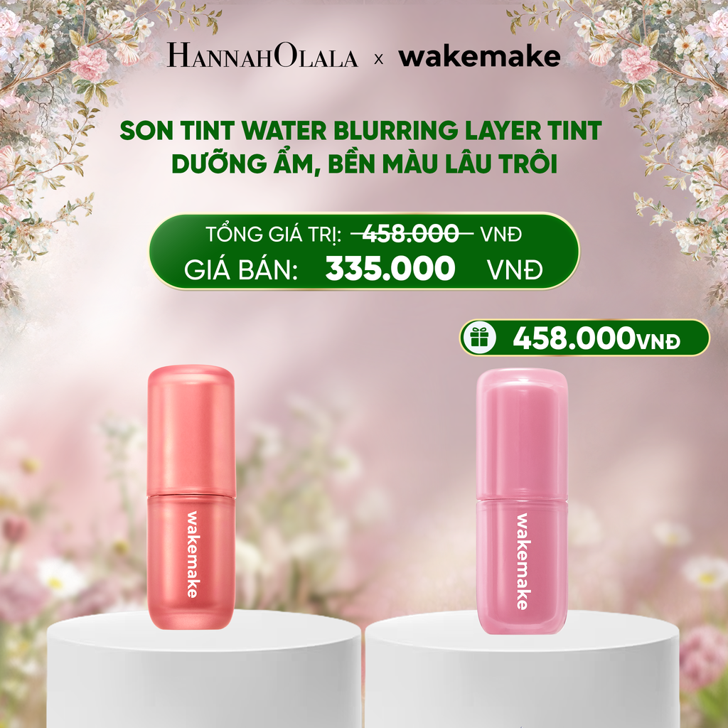  DEAL 4: SON TINT WAKEMAKE WATER BLURRING LAYER TINT DƯỠNG ẨM, BỀN MÀU LÂU TRÔI. 