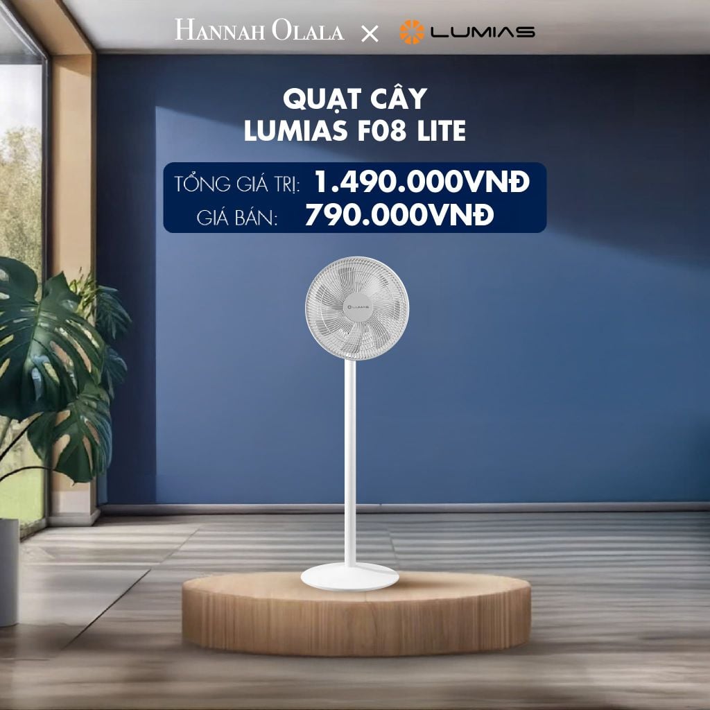  [FLASHSALE] QUẠT CÂY LUMIAS F08 LITE - 40W, 4 CẤP ĐỘ - REMOTE ĐIỀU KHIỂN TỪ XA - DEAL 13 