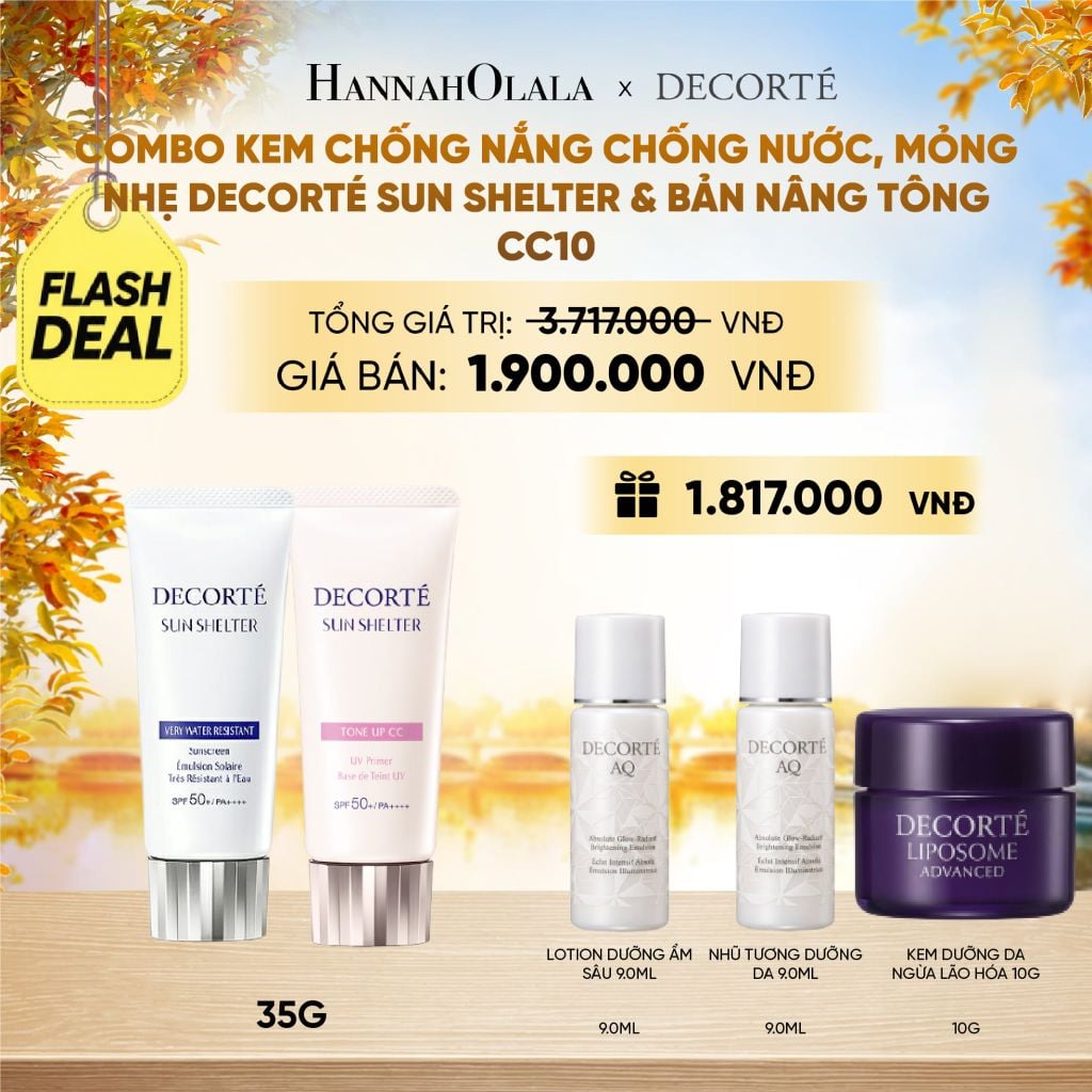  COMBO 02 KEM CHỐNG NẮNG BẢO VỆ DA DECORTÉ SUN SHELTER - E1124 