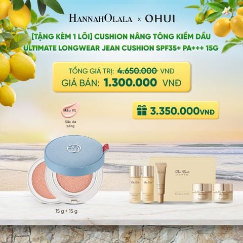  [TẶNG KÈM 1 LÕI] CUSHION NÂNG TÔNG KIỀM DẦU OHUI TONE UP JEAN CUSHION SPF35+ PA+++ 15G - A75 