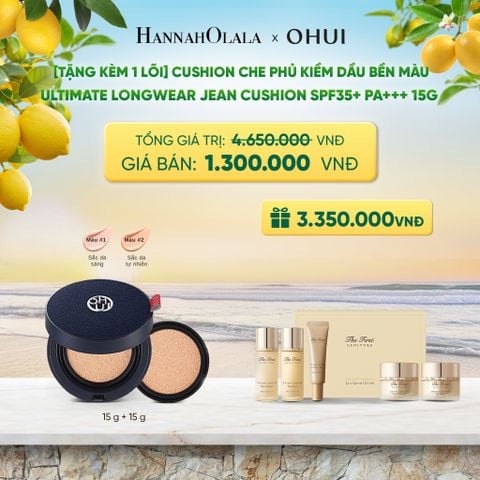  [TẶNG KÈM 1 LÕI] CUSHION CHE PHỦ KIỀM DẦU BỀN MÀU OHUI ULTIMATE LONGWEAR JEAN CUSHION SPF35+ PA+++ 15G - A57 