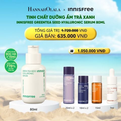  SERUM TRÀ XANH CẤP ẨM SÂU PHỤC HỒI DA, VỚI PROBIOTICS INNISFREE GREEN TEA SEED HYALURONIC SERUM 80ML 